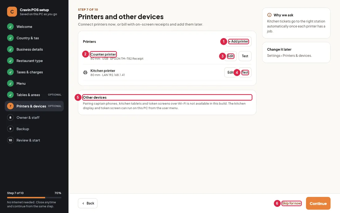 Printers step with two printers added